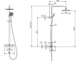 Душова стійка Villeroy & Boch Universal Showers з термостатом хром TVS00001300061