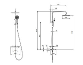 Душова стійка Villeroy & Boch Universal Showers з термостатом хром TVS00001900061