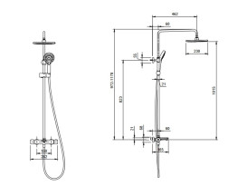 Душова стійка Villeroy & Boch Universal Showers з термостатом хром TVS00001500061