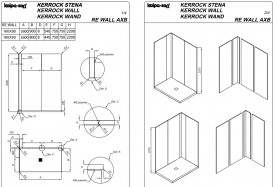 Душевая задняя стенка Kolpa San Re-Wall 160х90 см Kerrock андезит 551610