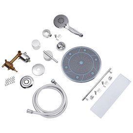 Душевой бокс Kroner KRP ArmadaWDCTF9090 90х90 см профиль сатин рифленное стекло CV031575