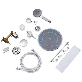 Душевой бокс Kroner KRP EnzoSDCTG9090 90х90 см профиль сатин тонированное серое стекло CV031572