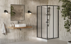 Душовий бокс Ravak X-Point Slim BOXSRV2-90 90х90 см профіль чорний скло transparent X82277C11Z1F