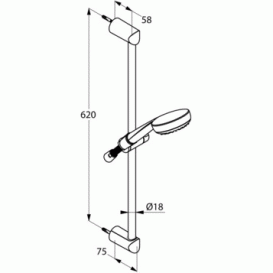 Душовий гарнітур 1S KLUDI LOGO довжина штанги 600 мм пластик хром 6816005-00