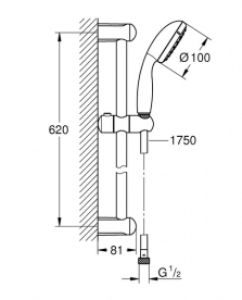 Душевой гарнитур Grohe New Tempesta латунь хром 27853001
