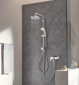 Душевой гарнитур Grohe New Tempesta Rustic с верхним душем и переключателем хром  26454001