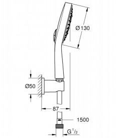 Душовий гарнітур Grohe Power & Soul Cosmopolitan 4+ режиму біла місяць / хром 26174LS0