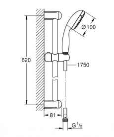 Душевой гарнитур Grohe New Tempesta латунь хром 27924001