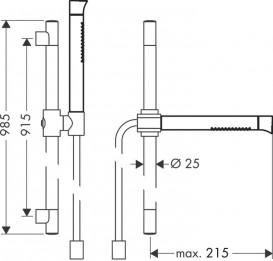 Душовий гарнітур Hansgrohe Axor Starck Organic з ручним душем хром 12231000