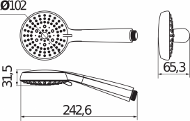 Душевой гарнитур Jika Rio с ручным душем хром H3651R00043731