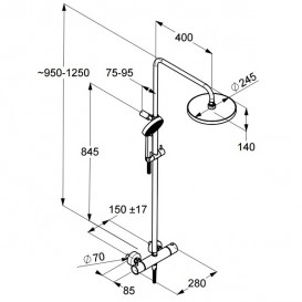 Душевой гарнитур Kludi A-Qa Dual Shower System с термостатом 6619505-00