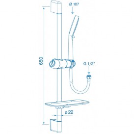 Душовий гарнітур Koller Pool Integro з полицею 3 режиму NT020