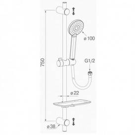 Душевой гарнитур Koller Pool Twin с полкой 1 режим TN010