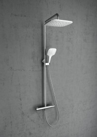 Душовий гарнітур Ravak Termo 300 TE 093.00 / 150 з верхнім і ручним душем і термостатичним змішувачем хром / білий X070099