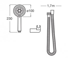 Душовий гарнітур Roca Stella 100 з трьома функціями хром A5B1C03C07