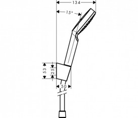 Душовий гарнітур з настінним тримачем Hansgrohe колекція Crometta EcoSmart 1jet 1 6 м хром / білий 26569400