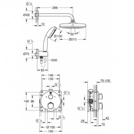 Душовий гарнітур з термостатом Grohe Grohtherm латунь / пластик хром 34727000