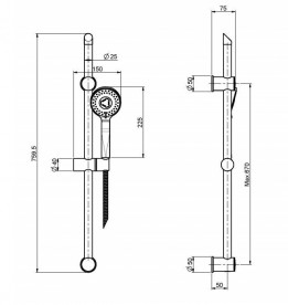 Душовий гарнітур зі штангою Fima Carlo Frattini Saliscendi Wellness хром F2297CR