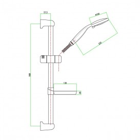Душевой гарнитур Fiore со штангой ручным душем и мыльницей хром 30039500