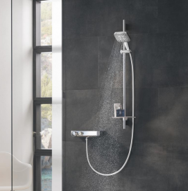 Душовий гарнітур зі штангою Grohe Rainshower Smartactive Cube 130 3 типи струменя хром 26586000