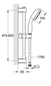 Душовий гарнітур зі штангою Grohe Vitalio Start хром 27942000