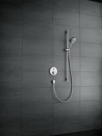 Душевой гарнитур со штангой Hansgrohe коллекция Raindance Select S 3jet 120 мм хром/белый 26322400