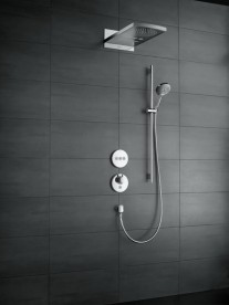 Душевой гарнитур со штангой Hansgrohe коллекция Raindance Select S 3jet 120 мм хром/белый 26322400