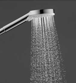 Душевой гарнитур со штангой Hansgrohe коллекция Crometta Green 1jet 65 см хром/белый 26554400