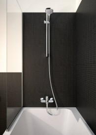 Душевой гарнитур со штангой Hansgrohe коллекция Croma Select E Vario EcoSmart 65 см хром/белый 26583400