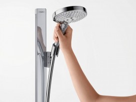 Душевой гарнитур со штангой Hansgrohe коллекция Raindance Select S 120 3jet 90 см хром/белый 27648400
