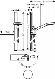 Душевой гарнитур со штангой Hansgrohe коллекция Raindance Select S EcoSmart 120 3jet 90 см хром/белый 27649400