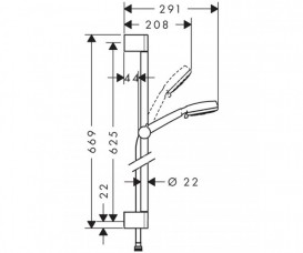 Душовий гарнітур зі штангою Hansgrohe MyClub Multi хром 26753400