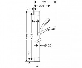 Душовий гарнітур зі штангою Hansgrohe MyClub 1jet хром 26755400