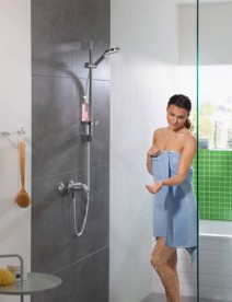 Душевой гарнитур со штангой и мыльницей Hansgrohe коллекция Crometta Vario 65 см хром/белый 26553400
