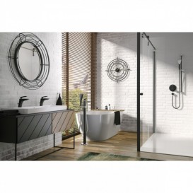 Душевой гарнитур со штангой Kludi Fizz 1S черный матовый/хром 6764087-00