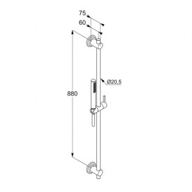 Душевой гарнитур со штангой Kludi Nova Fonte Classic хром 2084005-25