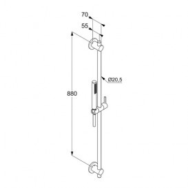 Душевой гарнитур со штангой Kludi Nova Fonte Puristic черный 2084039-15