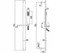 Душевой гарнитур со штангой Paffoni City хром ZSAL 145 CRAG