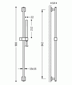 Душевой гарнитур со штангой Tres Cuadro латунь белый/хром 407934