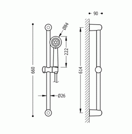 Душевой гарнитур со штангой Tres Eco-tres латунь хром 143836