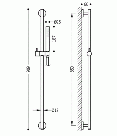 Душевой гарнитур со штангой Tres латунь хром 03462902