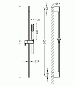 Душевой гарнитур со штангой Tres Loft-Tres латунь хром  03433601