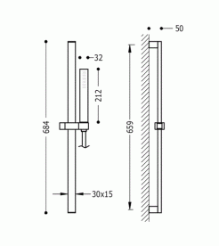 Душевой гарнитур со штангой Tres Project-Slim латунь хром 03452602