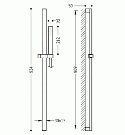 Душевой гарнитур со штангой Tres Project-Slim латунь хром 03452702