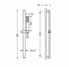 Душевой гарнитур со штангой Tres Project латунь хром 134526