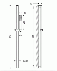 Душевой гарнитур со штангой Tres Project латунь хром 134527