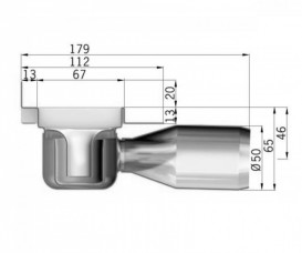 Душевой канал ACO ShowerDrain C 70х1185 мм с вертикальным фланцем низкий сифон без решетки нержавеющая сталь 408769