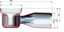 Душовою канал ACO ShowerDrain C 70х1185 мм низький сифон без решітки нержавіюча сталь 408748
