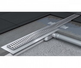 Душевой канал ACO ShowerDrain C 70х785 мм с фланцем сифон стандартный без решетки нержавеющая сталь 408716