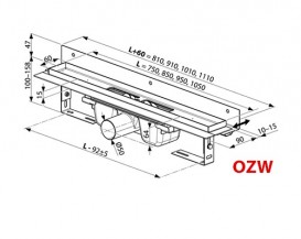 Жолоб водостічний Ravak 10 ° OZW 1050 нержавіюча сталь X01635